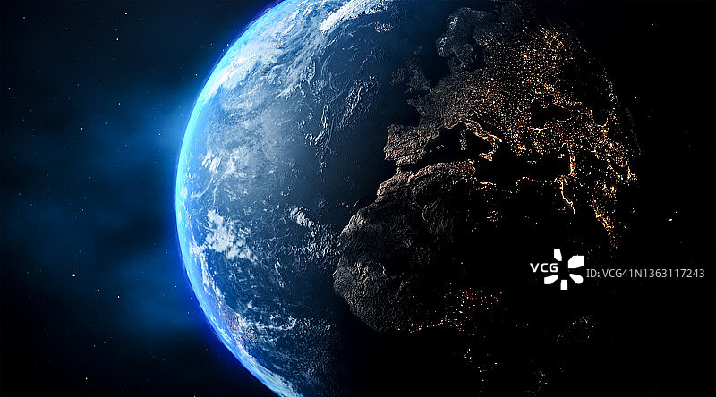 地球日昼夜景观图片素材