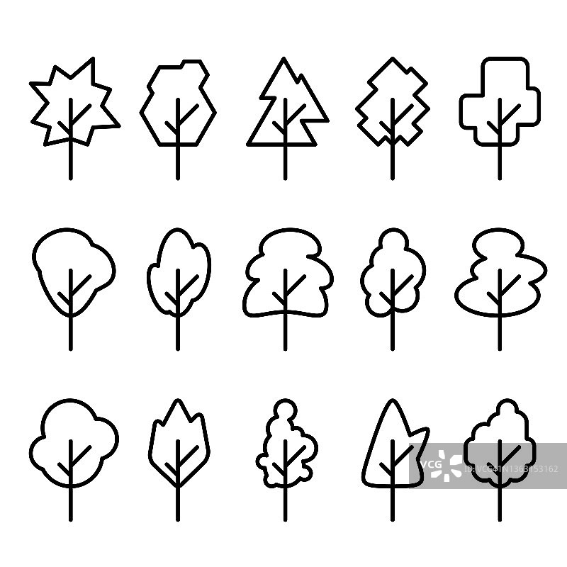 几何树图标图片素材