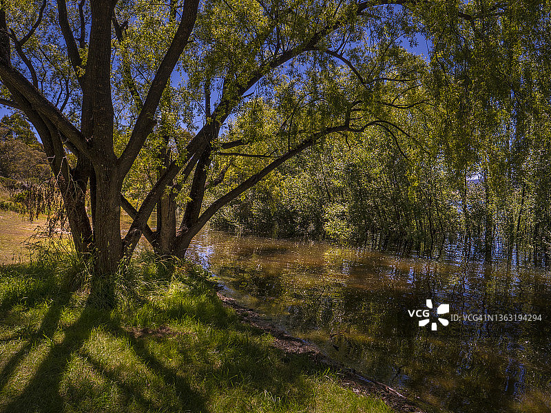 新南威尔士州积水严重的金达拜恩湖图片素材