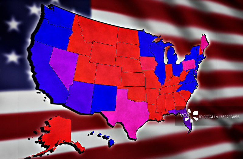 美国政治地图图片素材