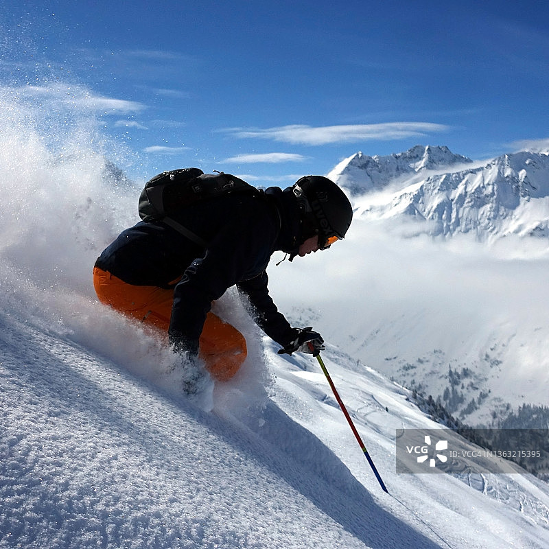 在奥地利的圣安东滑雪图片素材