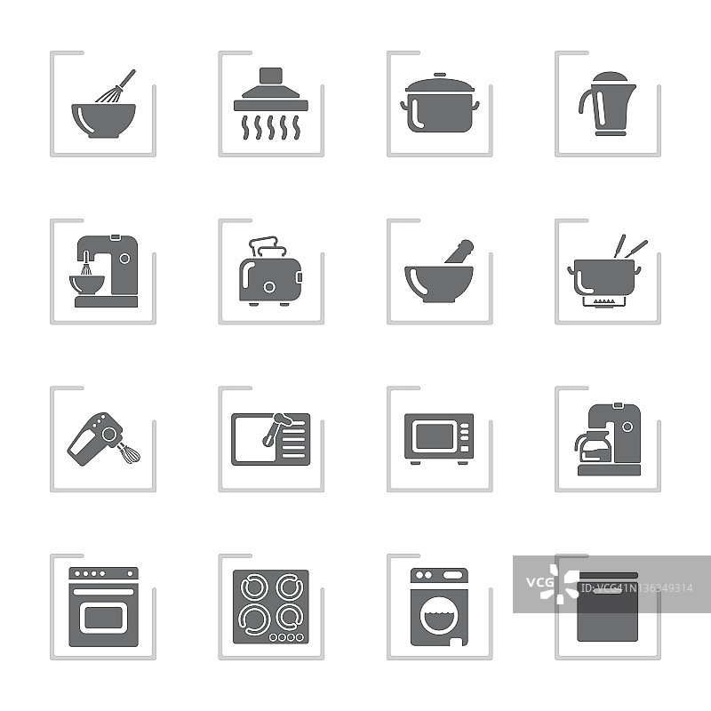 灰色边框家用图标图片素材