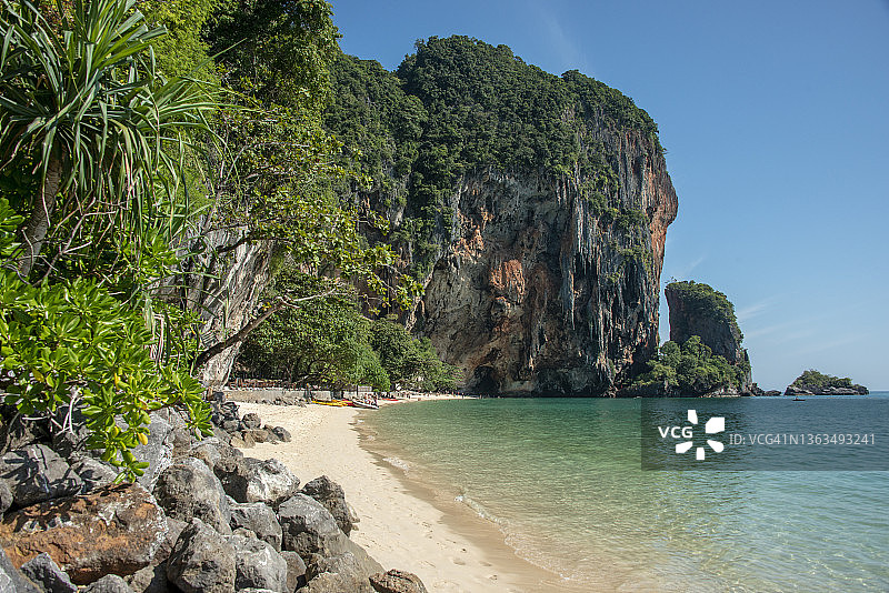 泰国甲米府奥南海滩莱利海滩，泰国最佳海滩图片素材