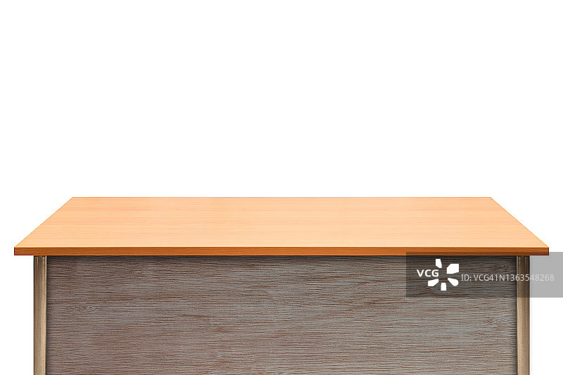 白色背景的木桌面，用于产品或文本展示图片素材