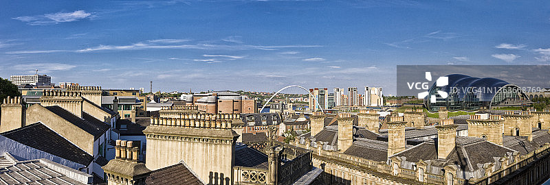 纽卡斯尔泰恩河畔烟囱城市景观图片素材