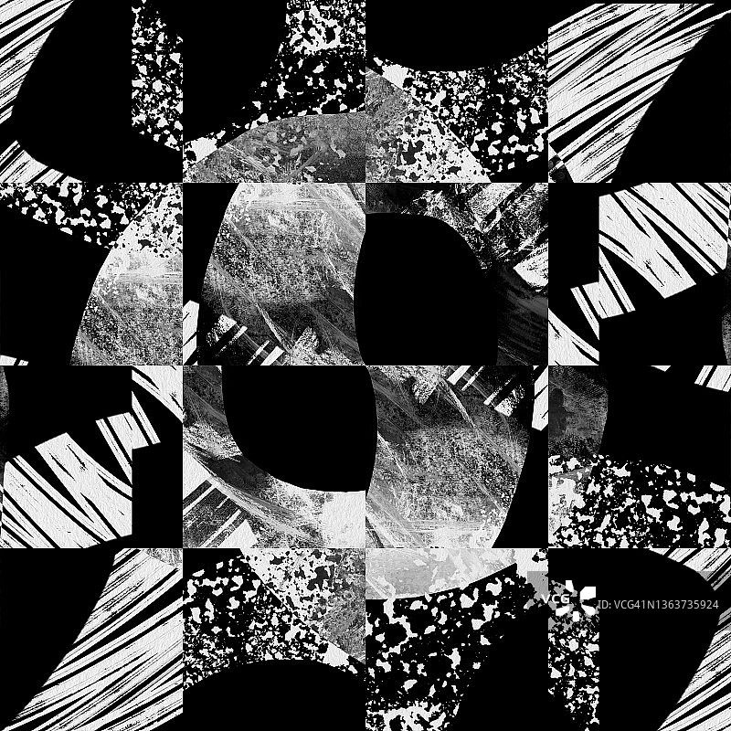 抽象主义黑白几何纹理拼贴背景图片素材