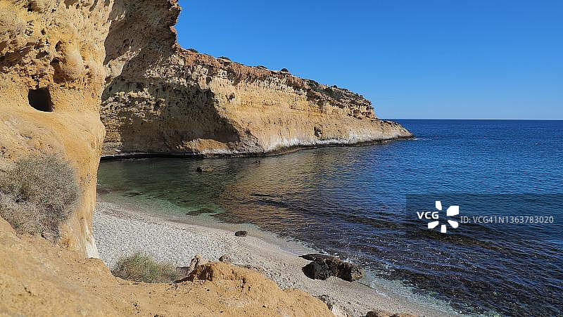 西班牙穆尔西亚科佩角的孤独海湾图片素材