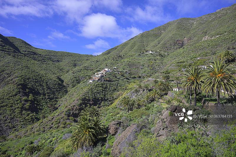 西班牙特内里费岛马斯卡山区偏远村庄一景图片素材