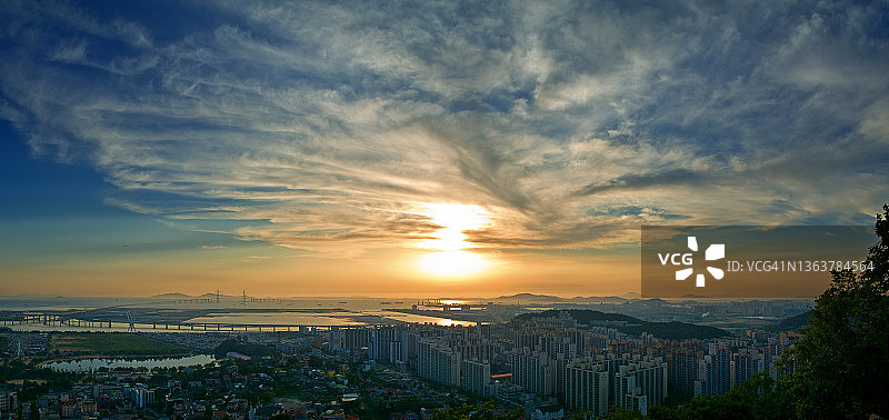 韩国清凉山眺望仁川景观图片素材