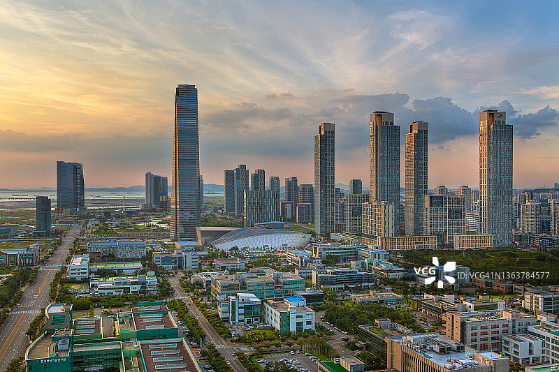 韩国仁川松岛城市景观图片素材