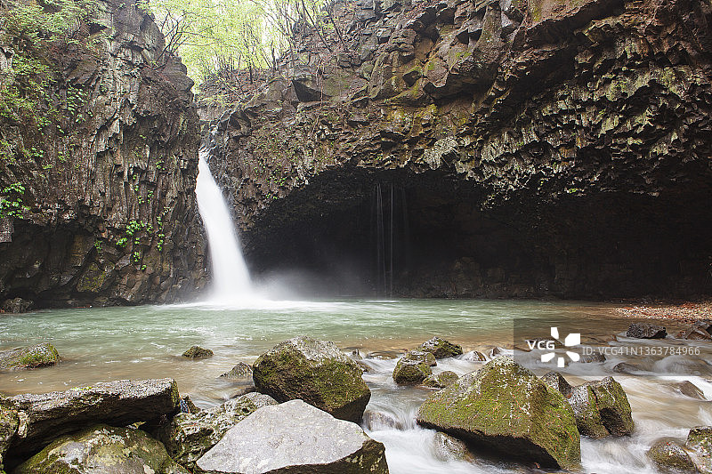 韩国抱川市白鸽浪瀑布风光图片素材