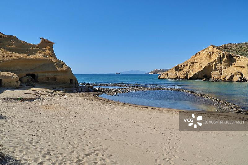 冬季西班牙穆尔西亚空旷的科科多雷斯海湾图片素材