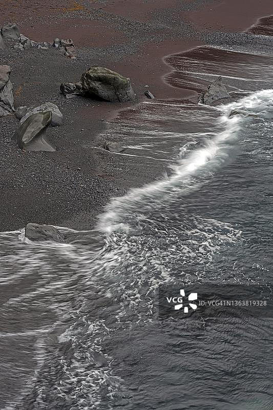 西班牙加那利群岛耶罗岛拉巴哈德尔韦罗达尔熔岩海滩岩石海岸图片素材
