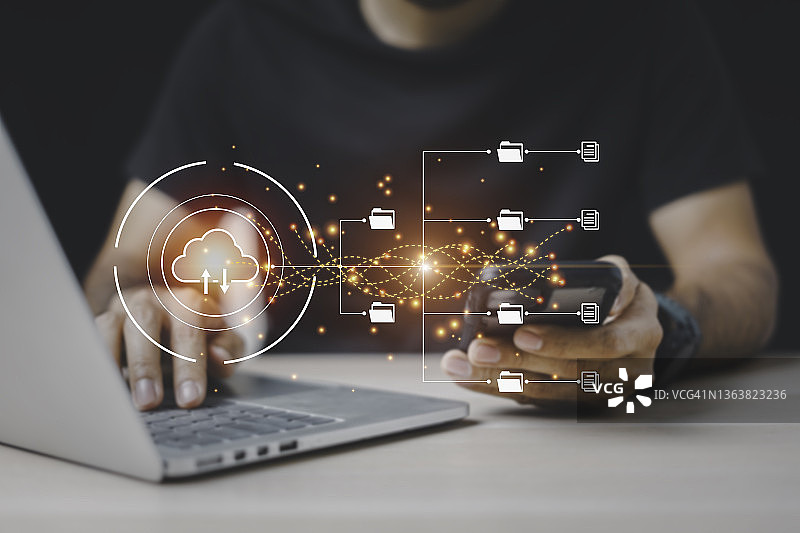 全球文档链接系统中的文档管理和在线文件存储图片素材