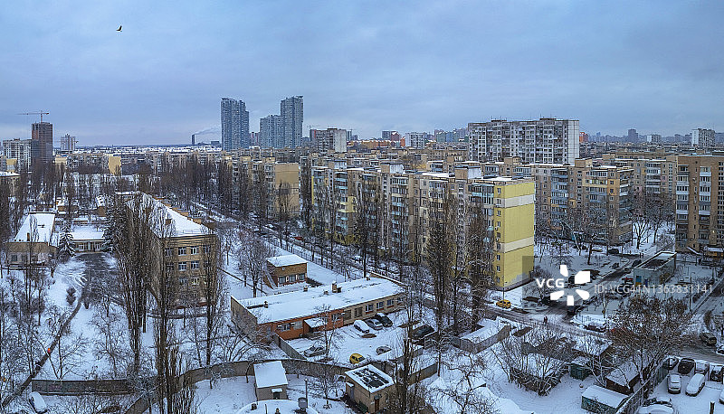 冬季住宅区全景图片素材