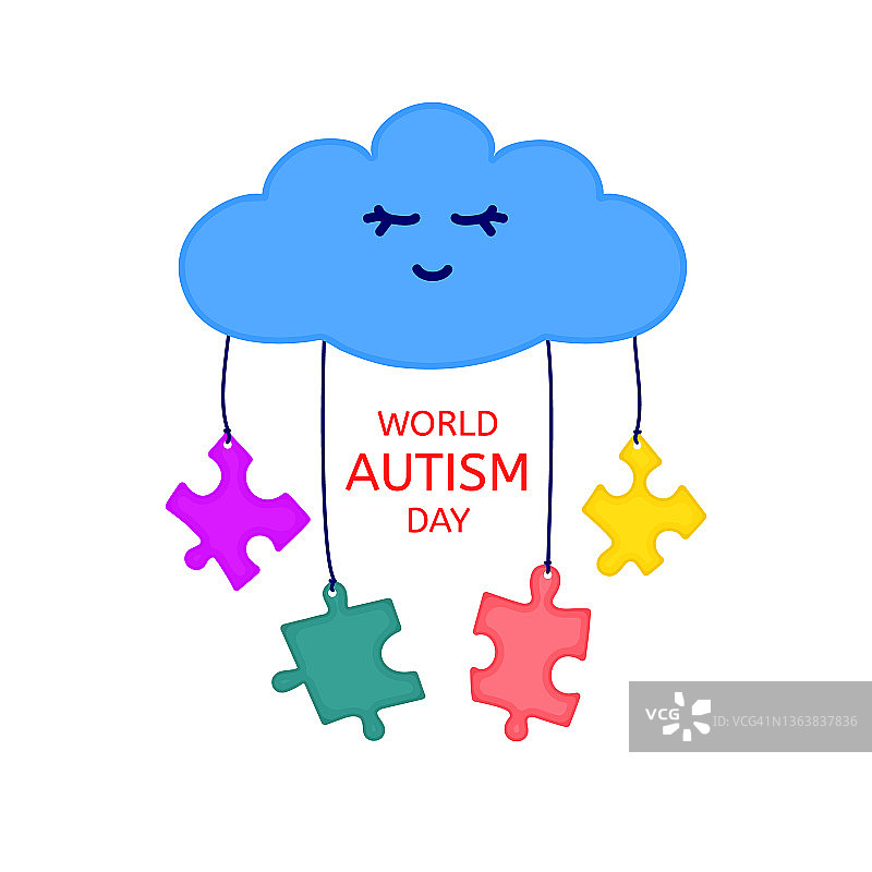 世界自闭症日概念插画图片素材