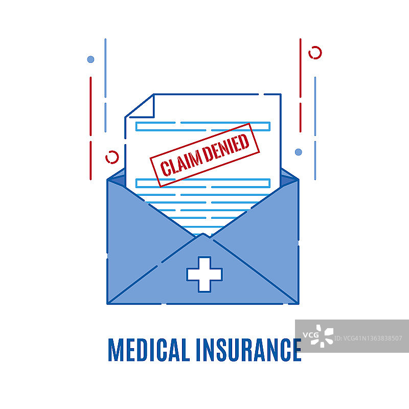 保险索赔拒绝信概念插图图片素材