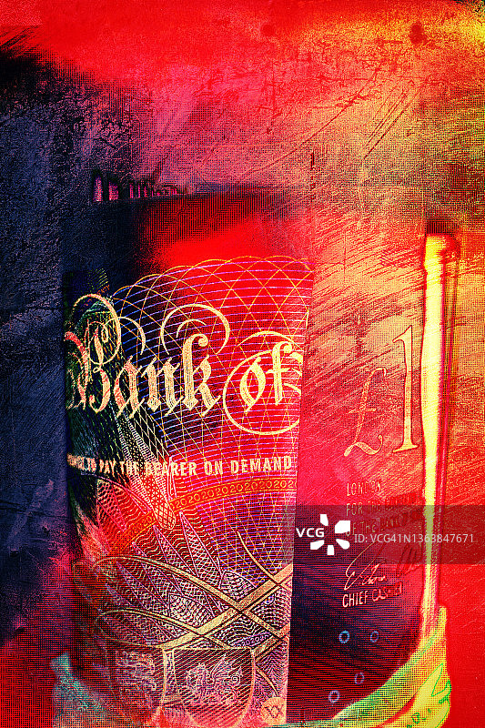 抽象的英格兰银行纸币图片素材