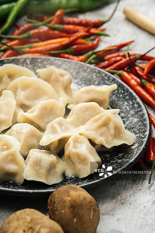 中国传统美食饺子图片素材
