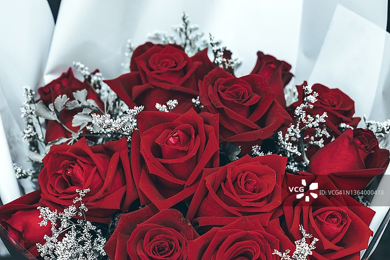 玫瑰花束的特写图片素材