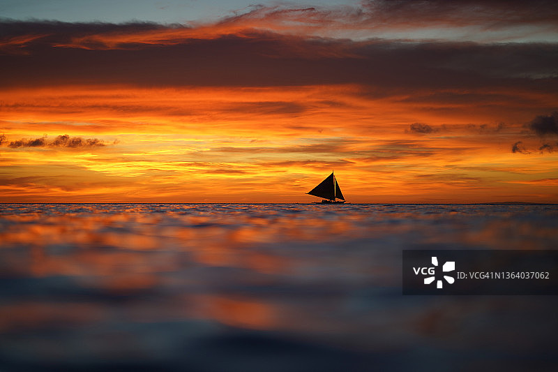 日落海滩图片素材