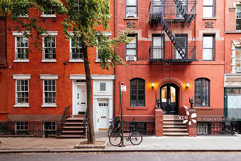 美国纽约市曼哈顿西村街道图片素材