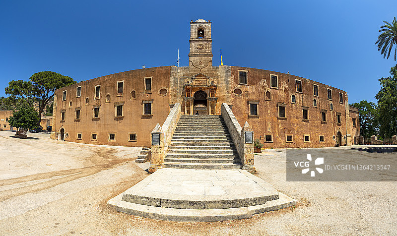 克里特岛阿吉亚特里亚达修道院的台阶图片素材