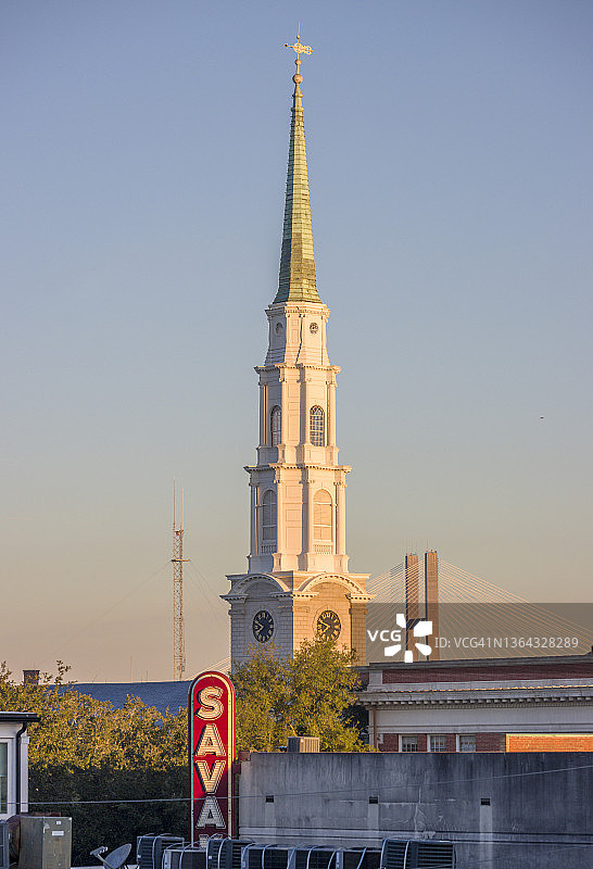佐治亚州萨凡纳天际线景观图片素材