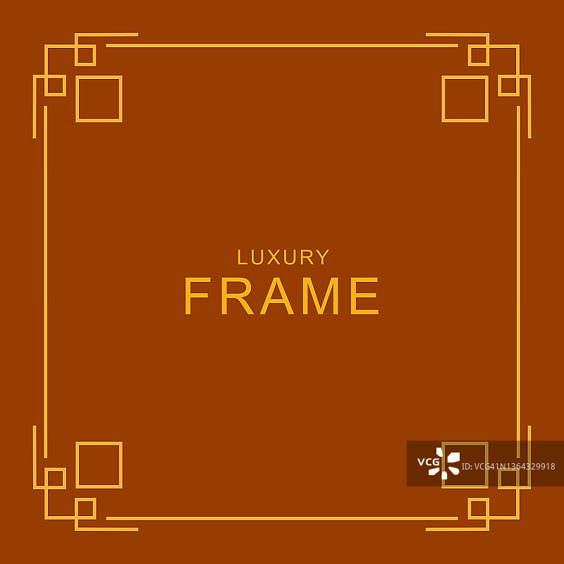 带有拐角装饰的简单正方形框架图片素材