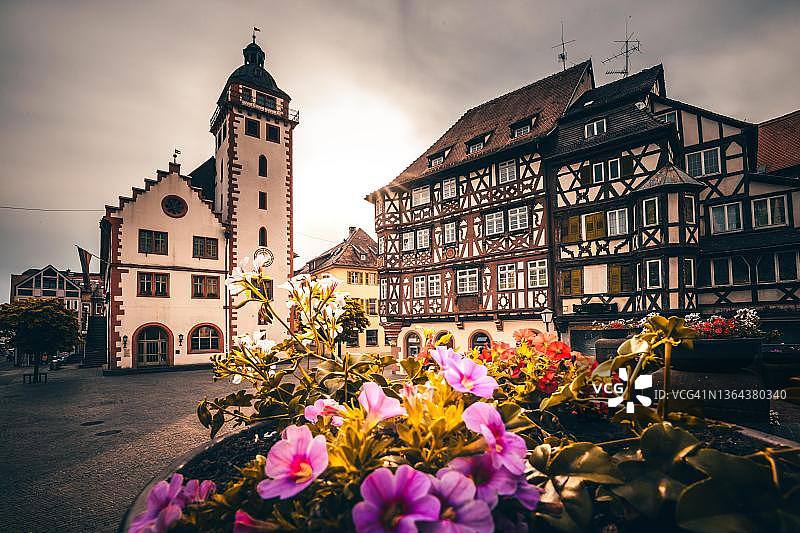 德国巴登-符腾堡州半木结构房屋图片素材