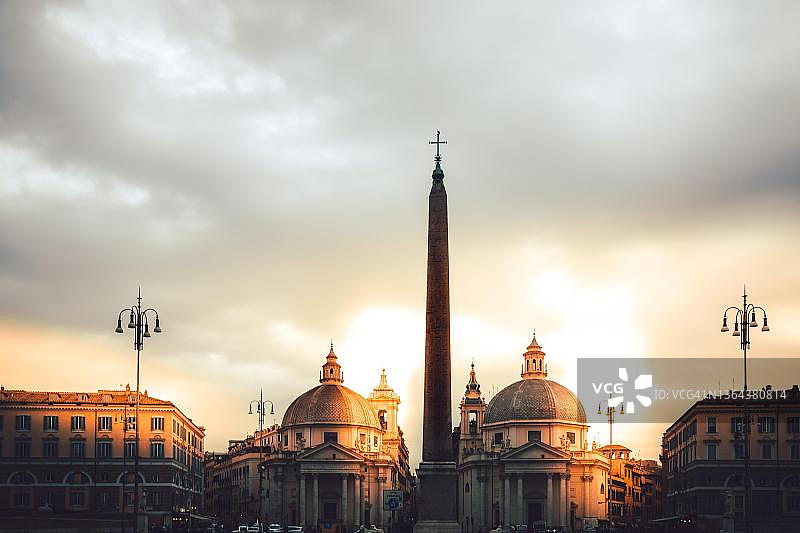 意大利罗马人民广场日出图片素材