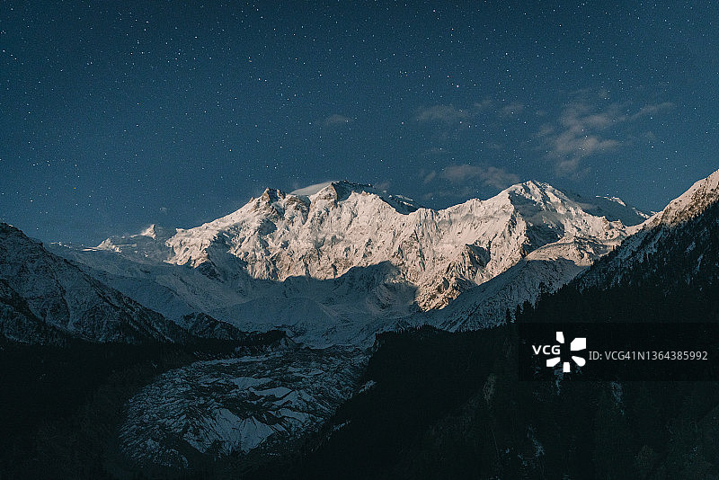 巴基斯坦南迦帕尔巴特峰夜景图片素材