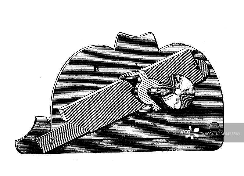 19世纪工业技术与工艺：纺织和时尚产业天鹅绒古董插画图片素材