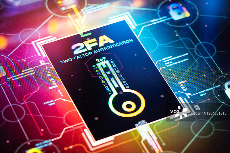 互联网安全概念：双重身份验证背景图片素材