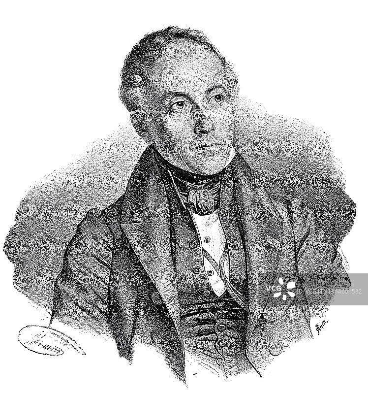 法国政治家兼作家弗朗索瓦·皮埃尔·纪尧姆·基佐图片素材