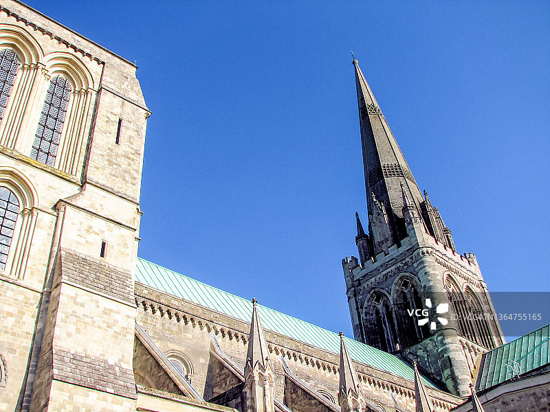 奇切斯特大教堂与尖顶图片素材