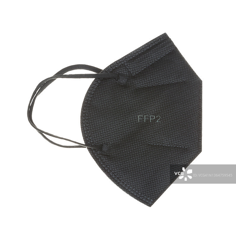 黑色FFP2/N95口罩，用于疫情期间防护图片素材