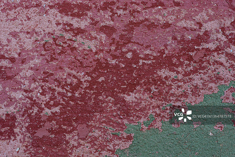 红色和绿色背景 - 混凝土墙上的旧油漆图片素材