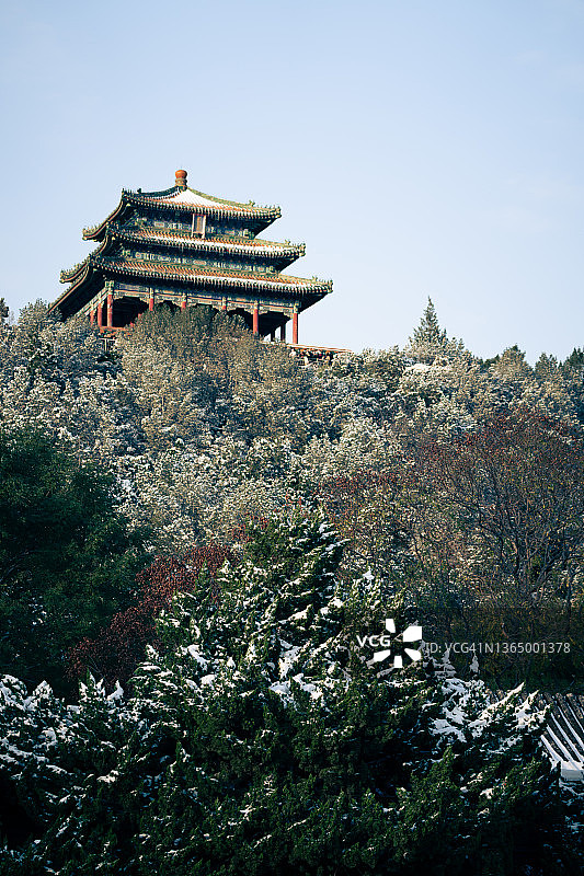 中国北京雪中的故宫图片素材