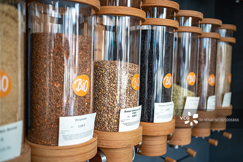 有机食品杂货店产品特写图片素材