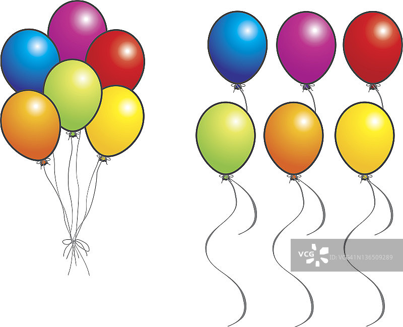 六个气球图片素材