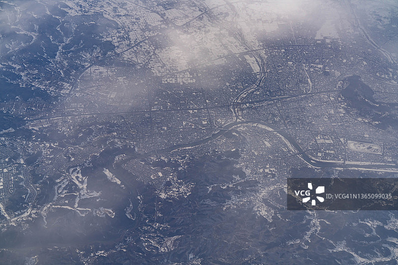 飞机航拍日本福岛市图片素材