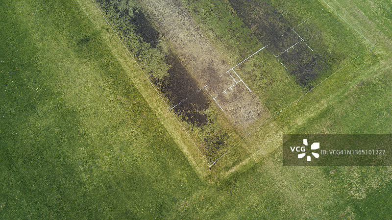 旧板球场绿色运动场航拍图片素材