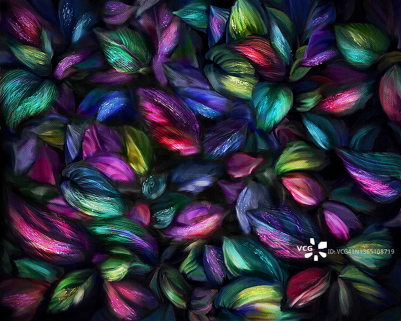 充满活力的彩色树叶闪光自然背景抽象数字绘画图片素材