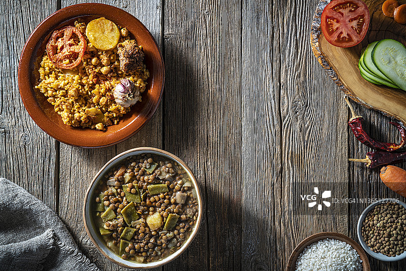 烤米饭与扁豆（纯素）图片素材