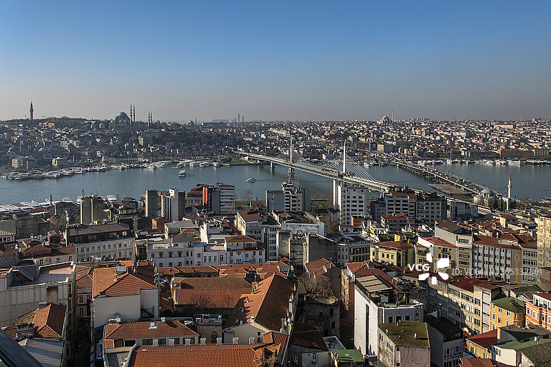 土耳其伊斯坦布尔的著名金角湾图片素材