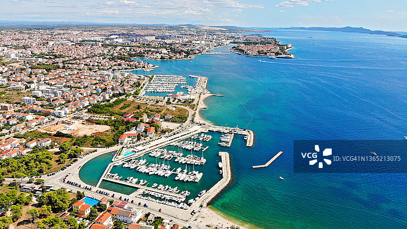 扎达尔博里克老城区航拍景色图片素材