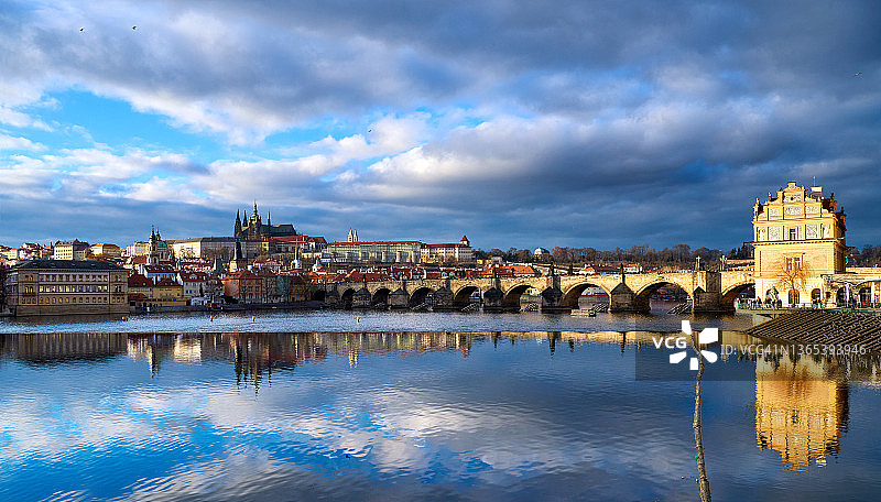 捷克共和国布拉格日落城市风光图片素材