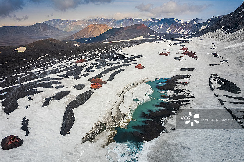 奥克莫克火山破火山口图片素材