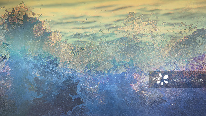 特拉华州亨洛彭角海浪拍岸的抽象特写图片素材